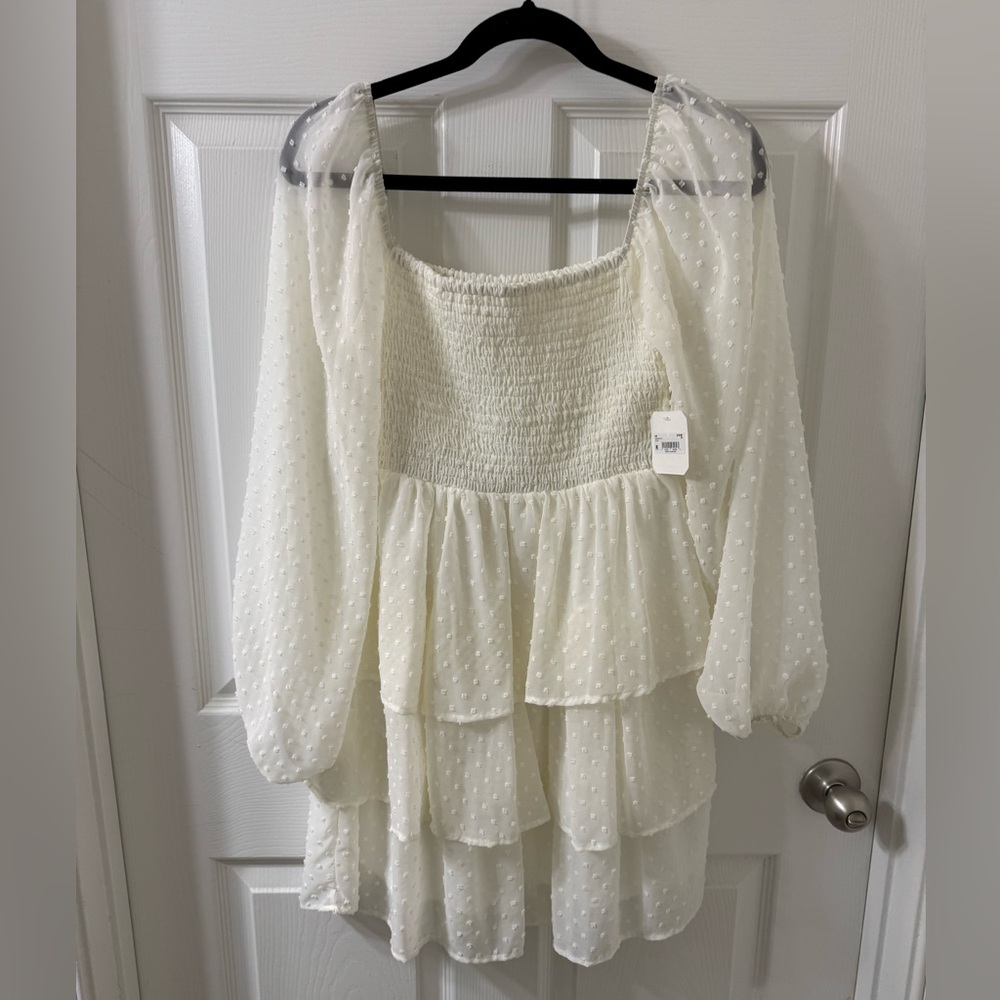Altard State Cream Tiered Dress - M - NWT